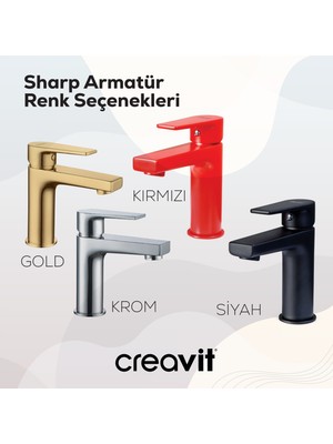 Creavit Sharp Lavabo Armatürü Altın