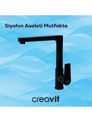 Creavit Sharp Mutfak Armatürü Mat Siyah