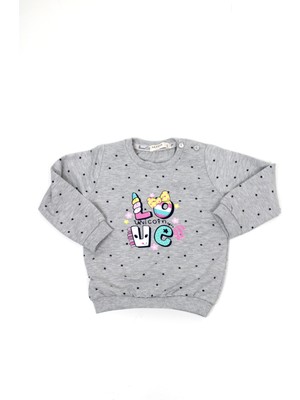 Kız Bebek Boyun Düğmeli Sweat