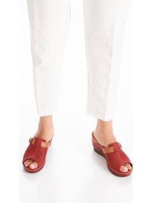 İlolica Iç Dış Deri Dolgu Topuk 7.5 cm Kadın Terlik