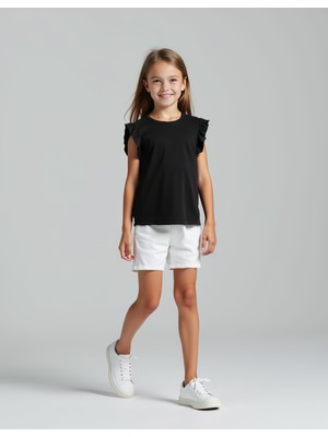 Minojoy Dalia Ekru Pamuklu Kız Çocuk Şort