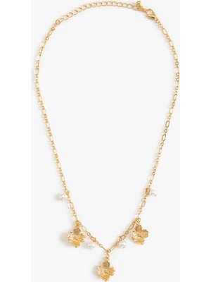 Koton Çiçekli Çelik Kolye