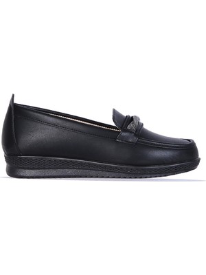 Ayakcenter 4050 Elina Siyah Kadın Babet Ayakkabı