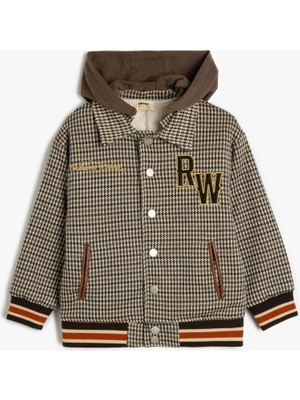 Koton Kapşonlu Gömlek Ceket Cepli Aplike Detaylı Uzun Kollu