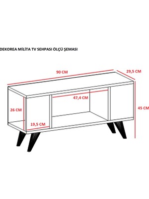 Demonte Decor Militadd Tv Sehpası Ceviz Beyaz