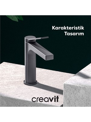 Creavit Ritmo Lavabo Armatürü Metalik Gri