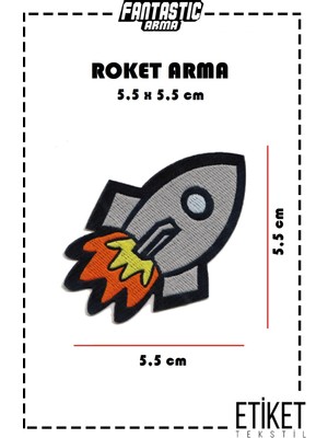 Fantastic Ütü ile Yapışan Dokuma Arma Patch Yama Roket 🚀 Modeli