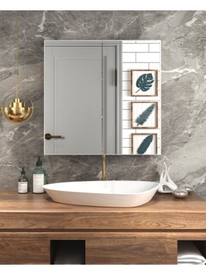 Tetto Elagante Lavobo Üstü Aynalı Banyo Dolabı 60 x 60 cm