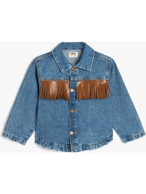 Koton Kot Ceket Kapaklı Püskül Detaylı Düğmeli Pamuklu