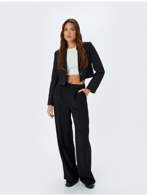 Koton Kruvaze Yaka Crop Blazer Ceket