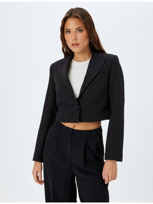 Koton Kruvaze Yaka Crop Blazer Ceket