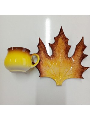 M'art Home Çınar Yaprak Sarı Kahve Fincanı 150 Ml.