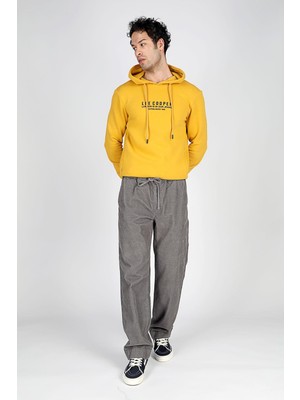 Lee Cooper Oxford Orta-Yüksek Bel Rahat Konik Kesim Daralan Paça %100 Pamuk Gri Erkek Pantolon