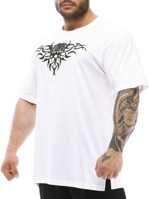 Oversize Beyaz T-Shirt Big Sam 2708