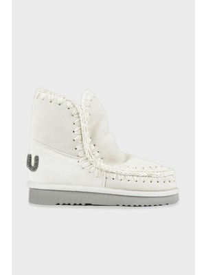 Mou  Deri Simli Logo Detaylı Dikişli Eskimo Bot Bayan Bot MU.FW101050A Chlk