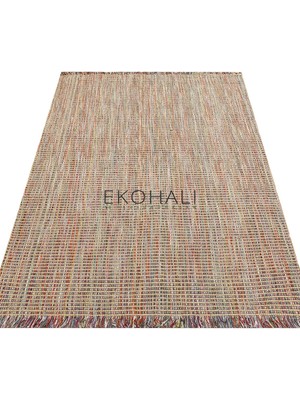 Eko Halı Doha Koleksiyonu Jüt ve Polyester Iplerle Dokunan Çift Taraflı Kullanıma Uygun Modern Kilim Renkli