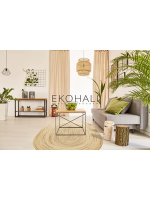 Eko Halı Juno Koleksiyonu Jüt ile Üretilen El Dokuma Sisal Kilim Ech 01E Natural