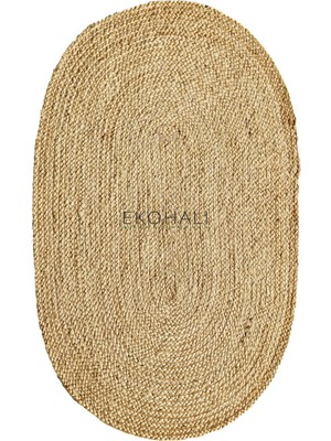 Eko Halı Juno Koleksiyonu Jüt ile Üretilen El Dokuma Sisal Kilim Ech 01E Natural