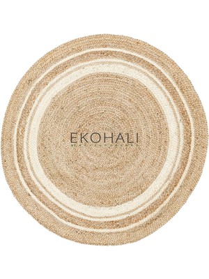 Eko Halı Juno Koleksiyonu Jüt ile Üretilen El Dokuma Sisal Kilim Ech 01 Natural White