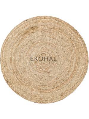 Eko Halı Juno Koleksiyonu Jüt ile Üretilen El Dokuma Sisal Kilim Ech 01R Natural