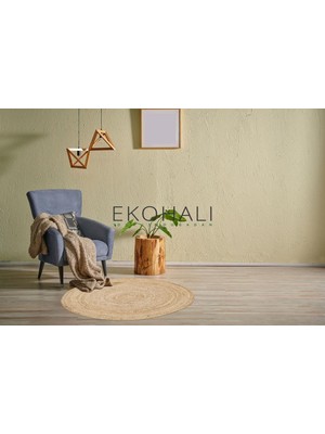 Eko Halı Juno Koleksiyonu Jüt ile Üretilen El Dokuma Sisal Kilim Ech 01R Natural