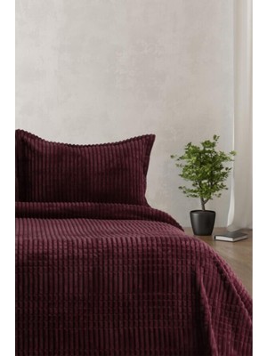 Merinos Modern Line Tek Kişilik Battaniye Seti Bordo