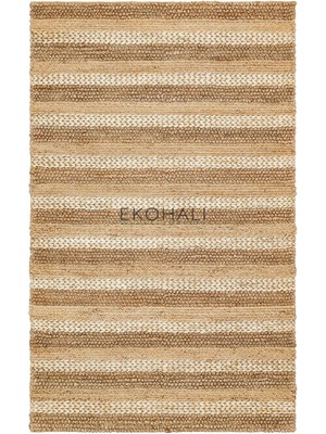 Eko Halı Netra Koleksiyonu Jüt ile Üretilen El Dokuma Sisal Kilim S-1410 Natural Xw