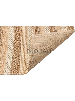 Eko Halı Netra Koleksiyonu Jüt ile Üretilen El Dokuma Sisal Kilim S-1410 Natural Xw