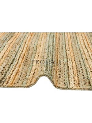 Eko Halı Netra Koleksiyonu Jüt ile Üretilen El Dokuma Sisal Kilim S-1103 Grey Multy Xw