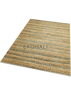 Eko Halı Netra Koleksiyonu Jüt ile Üretilen El Dokuma Sisal Kilim S-1103 Grey Multy Xw