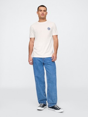 Gap Erkek Kırık Beyaz Everyday Soft Gap Grafikli T-Shirt