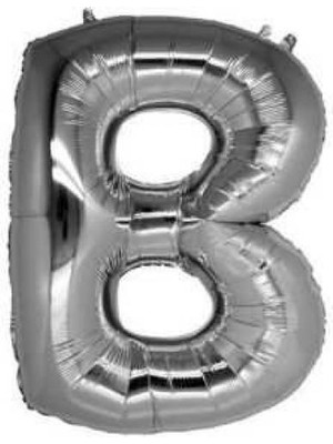 Partici B Harf Folyo Balon Gümüş 100CM