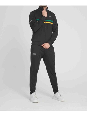 Lacoste   Grafik   Siyah  Slim  Fit  Dar  Kalıp   Eşofman  Takımı