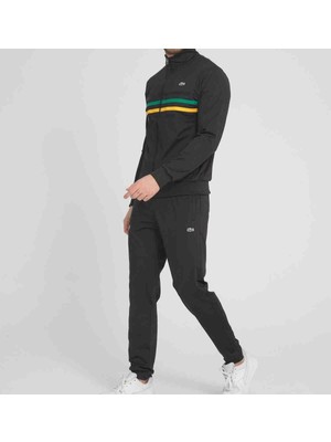 Lacoste   Grafik   Siyah  Slim  Fit  Dar  Kalıp   Eşofman  Takımı