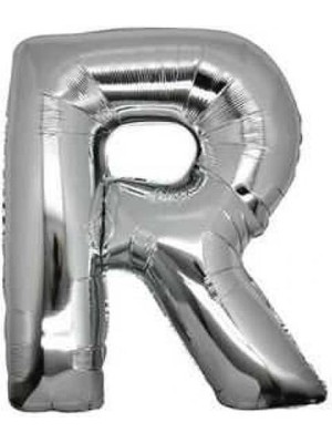 Partici R Harf Folyo Balon Gümüş 100CM