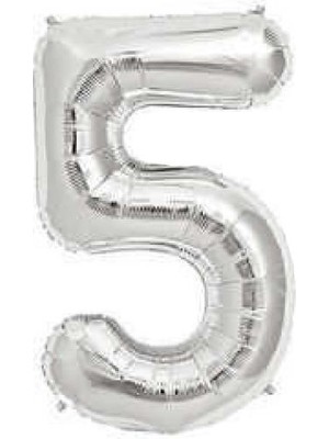 Partici 5 Rakam Folyo Balon Gümüş 40CM