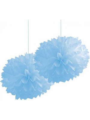 Partici Mavi Ponpon Süs 2'li