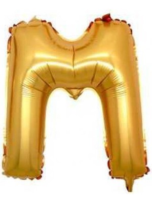 Partici M Harf Folyo Balon Altın 100CM
