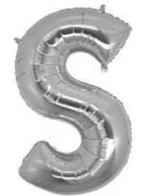 Partici S Harf Folyo Balon Gümüş 40CM