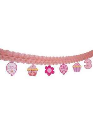 Partici 3 Yaş Temalı Pembe Kağıt Zincir Süs