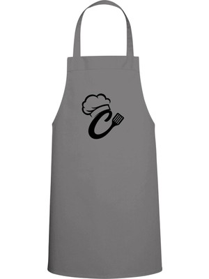 C Özel Baskılı Chef Mutfak Gri