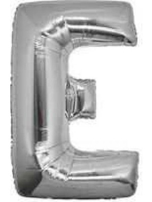 Partici E Harf Folyo Balon Gümüş 40CM