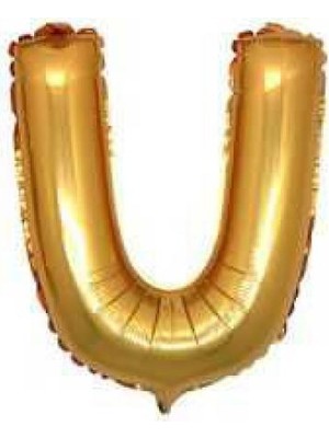 Partici U Harf Folyo Balon Altın 40CM