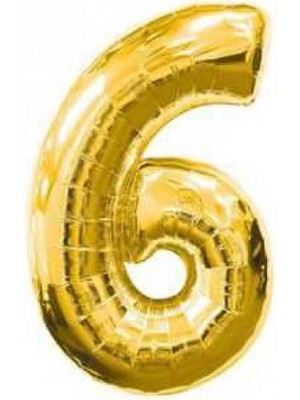 Partici 6 Rakam Folyo Balon Altın 100CM
