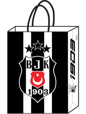 Partici Beşiktaş Büküm Saplı Kağıt Çanta 18X24CM 12'li