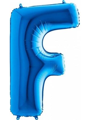 Partici F Harf Folyo Balon Mavi 100CM