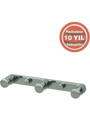 Çelik Banyo Paslanmaz Pirinç Flora 3'lü Askılık