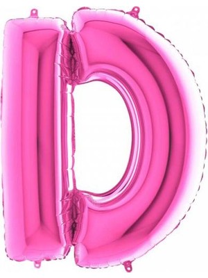 Partici D Harf Folyo Balon Fuşya 100CM