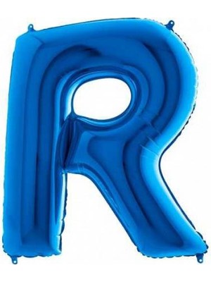 Partici R Harf Folyo Balon Mavi 100CM