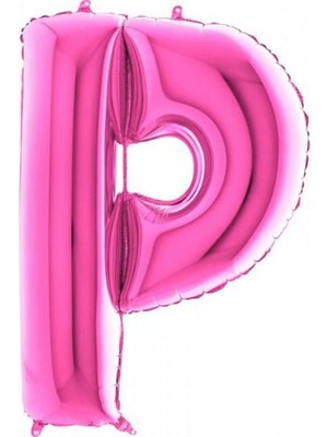 Partici P Harf Folyo Balon Fuşya 100CM